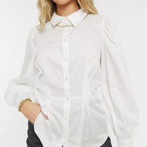 Collared Button-Up Blouse